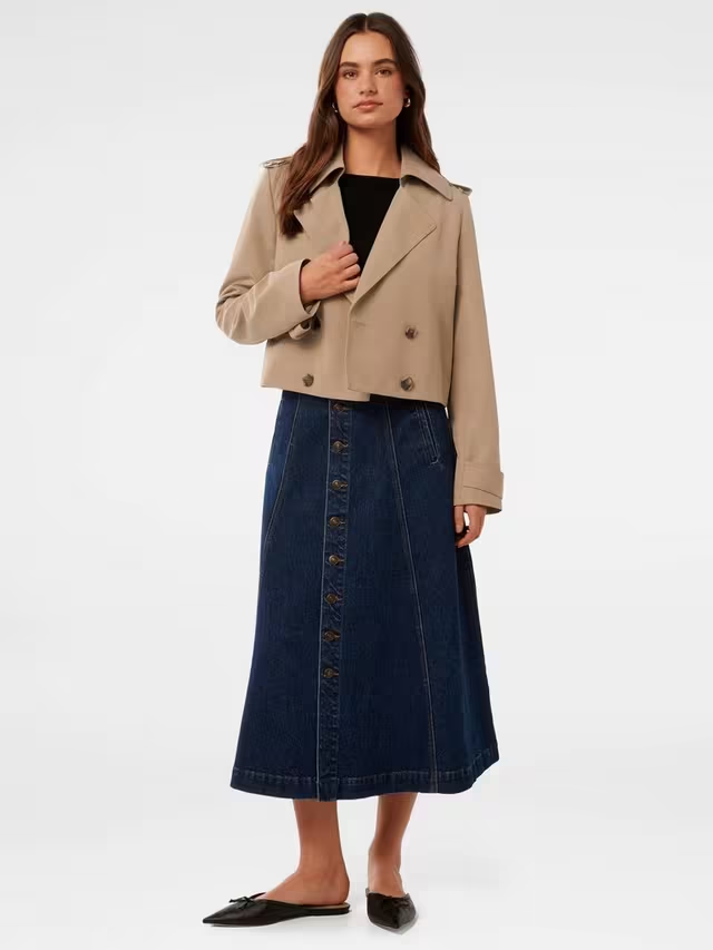 Forever NewEllie Crop Trench Coat, Tan